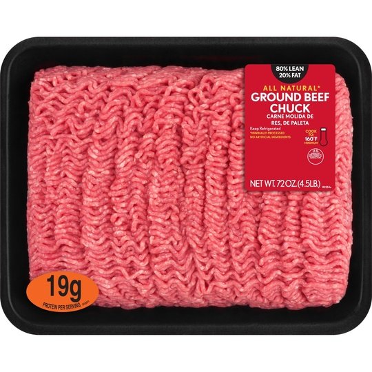 All Natural* 80% Lean 20 % Fat Ground Beef, 4.5 lb Tray Hot on Sale