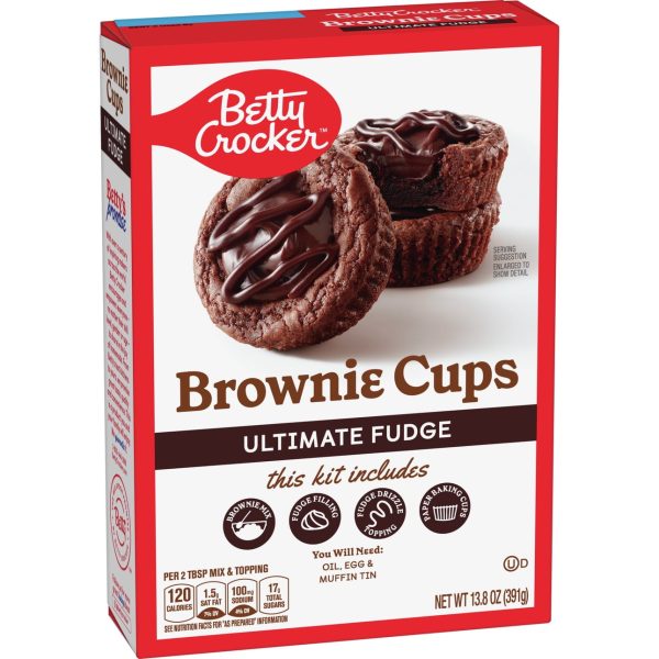 Betty Crocker Brownie Cups Mix, Ultimate Fudge, 13.8 oz on Sale