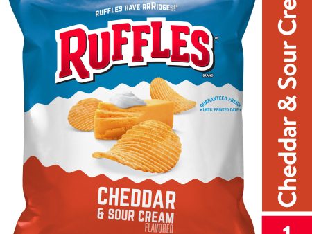 Ruffles Potato Chips Cheddar & Sour Cream Flavored Snack Chips, 1 oz Bag Discount