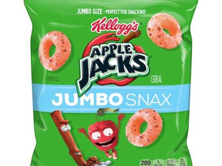 Kellogg s Jumbo Snax Apple Jacks – Crunchy Snacking Cereal, Sweet Apple-Cinnamon Flavor, 2 oz Pouch (Pack of 6) Hot on Sale