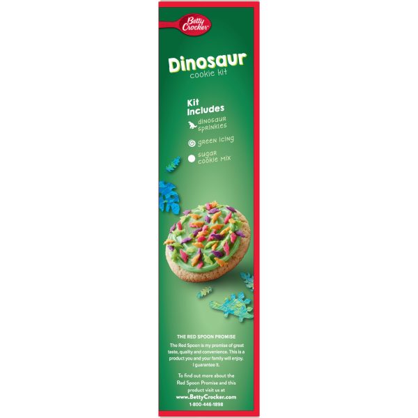 Betty Crocker Dinosaur Cookie Kit with Green Icing & Sprinkles, 11.6 oz Online now