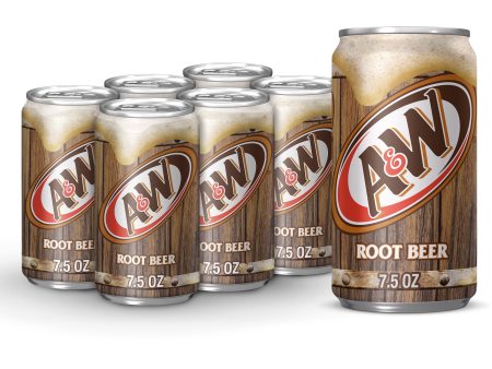 A&W Root Beer Soda, 7.5 fl oz cans, 6 pack For Cheap