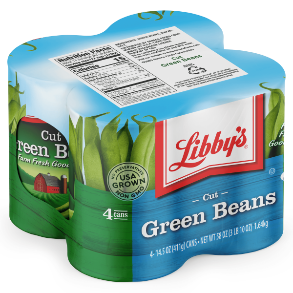 (4 Count) Libby s Cut Green Beans, Canned Vegetables, 14.5 oz Hot on Sale