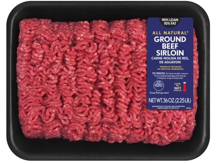 All Natural* 90% Lean 10% Fat Ground Beef Sirloin, 2.25 lb Tray Online Hot Sale