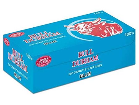 Bull Durham Cigarette Filter Tubes Light Blue 100mm Size 200ct (5-Boxes) For Cheap