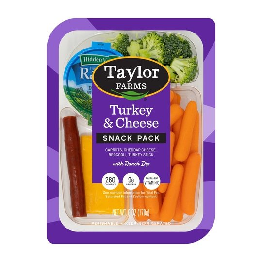 Taylor Farms Turkey & Cheddar Snack Pack, 6 oz Supply