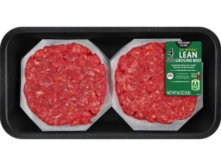 All Natural* 93% Lean 7% Fat Lean Ground Beef Patties, 4 Count, 1 lb Tray For Cheap