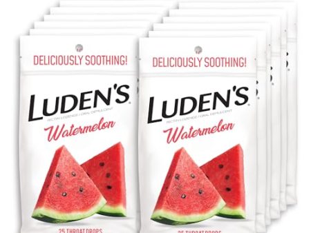 Ludens Watermelon Throat Drops, Sore Throat Relief, 25 Count (Pack of 12) Online Hot Sale