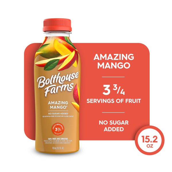 Bolthouse Farms Fruit Juice Smoothie, Amazing Mango, 15.2 fl. oz. Bottle on Sale