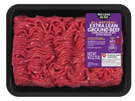 All Natural* 96% Lean 4% Fat Extra Lean Ground Beef, 1 lb Tray Fashion