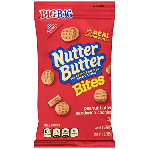 Nutter Butter Bites Mini Cookies, Peanut Butter, 3 Ounce Bag For Sale