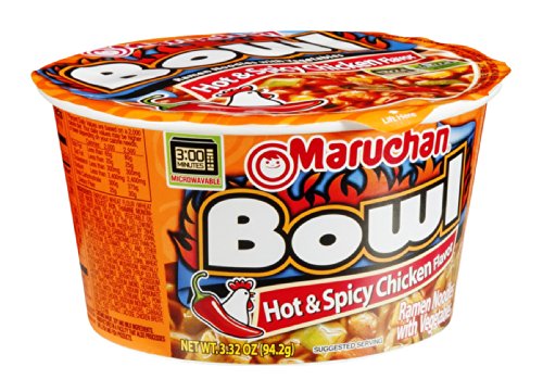 Maruchan Bowl Hot & Spicy Chicken Flavor Ramen Noodles 3.32 oz Single Count Pack Online Hot Sale