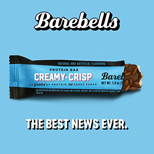 Barebells Protein Bars Creamy Crisp - 12 Count, 1.9oz Bars - Protein Snacks with 20g of High Protein - Chocolate Protein Bar with 1g of Total Sugars - Perfect on The Go Protein Snack & Breakfast Bars Discount