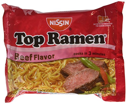 Nissin Top Ramen Beef Flavor Ramen Noodle Soup 3 oz Single Online Sale