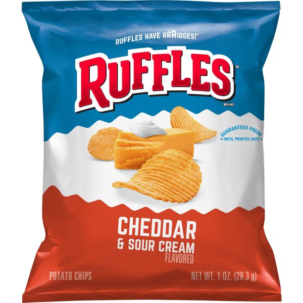 Ruffles Potato Chips Cheddar & Sour Cream Flavored Snack Chips, 1 oz Bag Discount