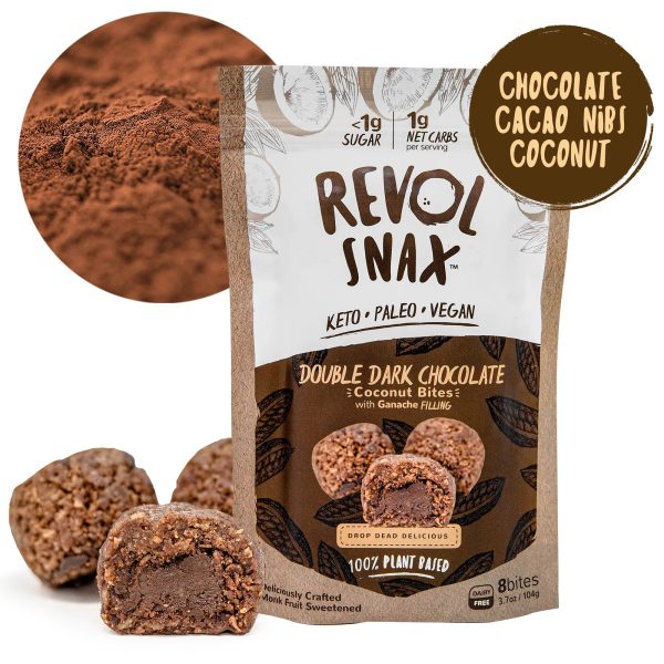 Revol Snax Bites, Double Dark Chocolate - 6   3.7 oz bag Online Sale