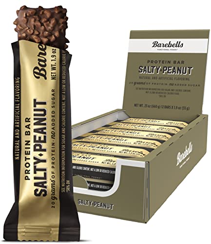 Barebells Protein Bars Salty Peanut - 12 Count, 1.9oz Bars - Protein Snacks with 20g of High Protein - Chocolate Protein Bar with 1g of Total Sugars - Perfect on The Go Protein Snack & Breakfast Bars Online Hot Sale