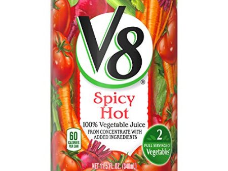 V8 Spicy Hot 100% Vegetable Juice, 11.5 oz Can Supply