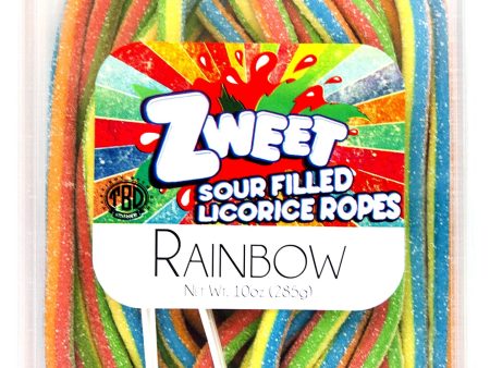 Zweet Sour Ropes, Rainbow, 10 Ounce (Pack of 6) Hot on Sale