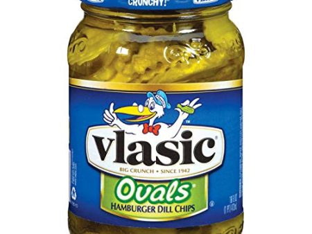 Vlasic Ovals Hamburger Dill Pickle Chips, Keto Friendly, 16 fl oz Jar For Cheap