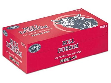 Bull Durham Cigarette Filter Tubes Regular Red 100mm Size 200ct (5-Boxes) on Sale