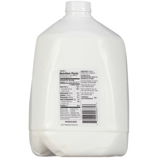 Horizon Organic Whole High Vitamin D Milk, 1 Gallon Fashion