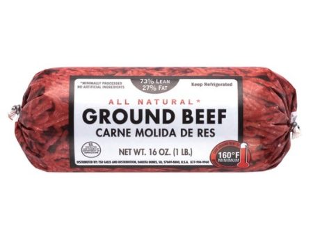 All Natural* 73% Lean 27% Fat Ground Beef, 1 lb Roll For Sale