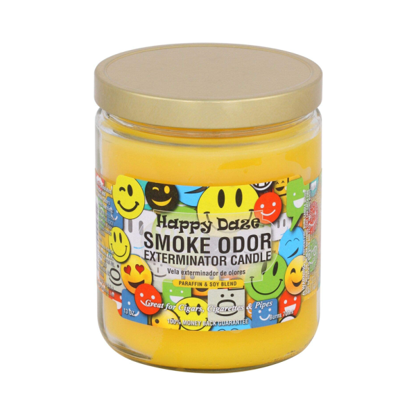 Smoke Odor Exterminator 13 oz Jar Candle Happy Daze Cheap