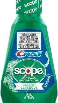 Crest Classic Scope Mouthwash 1.2 fl oz Bottle Travel Size Supply