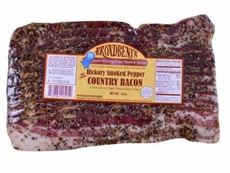 Hickory Smoked Pepper Country Bacon - Broadbent Farms Cheap