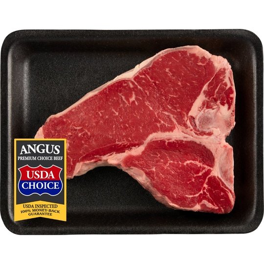 Beef Choice Angus T-Bone Steak Bone-In, 0.53 - 2.23 lb Tray For Sale