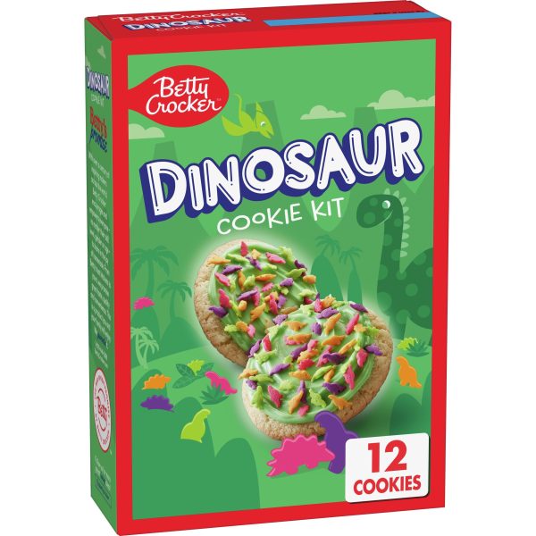 Betty Crocker Dinosaur Cookie Kit with Green Icing & Sprinkles, 11.6 oz Online now