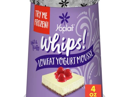 Yoplait Whips Lowfat Yogurt Mousse, Cherry Cheesecake Flavored Snack, 4 OZ Yogurt Cup Fashion