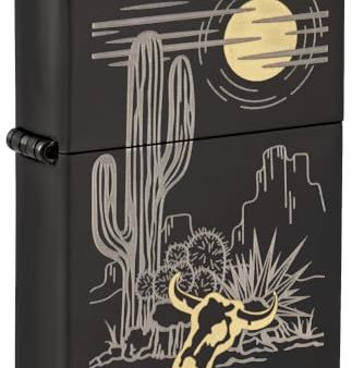 Zippo Western Design High Polish Black Pocket Lighter Online now