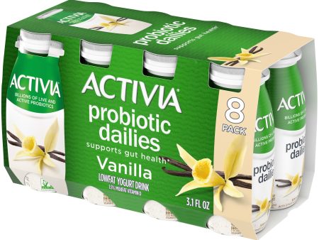 Activia Probiotic Dailies Vanilla Lowfat Probiotic Yogurt Drinks, 3.1 fl oz, 8 Count Hot on Sale