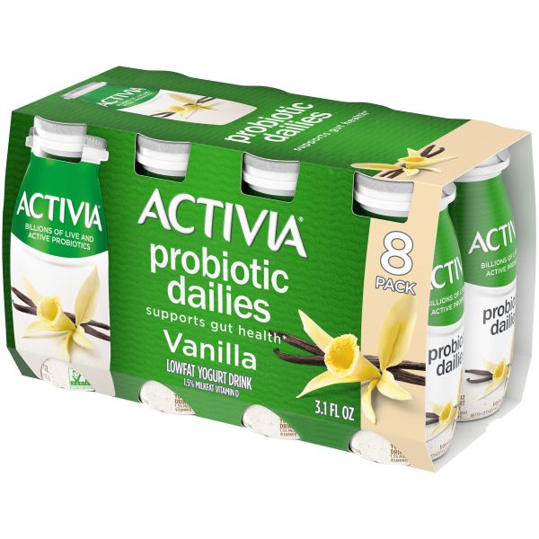 Activia Probiotic Dailies Vanilla Lowfat Probiotic Yogurt Drinks, 3.1 fl oz, 8 Count Hot on Sale