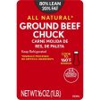 All Natural* 80% Lean 20% Fat Ground Beef Chuck, 1 lb Tray Online Hot Sale