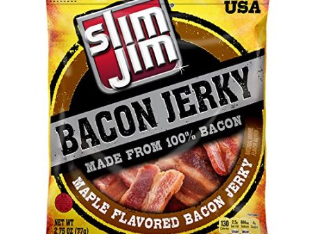 Slim Jim Bacon Jerky, Maple Flavor, 2.75 oz. (1-Bags) For Sale