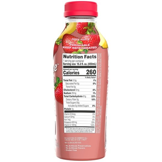 Bolthouse Farms Fruit Juice Smoothie, Strawberry Banana, 15.2 fl. oz. Bottle Sale