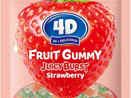 AMOS 4d strawberry juicy burst fruit gummy, strawberry 6 OZ Online Sale