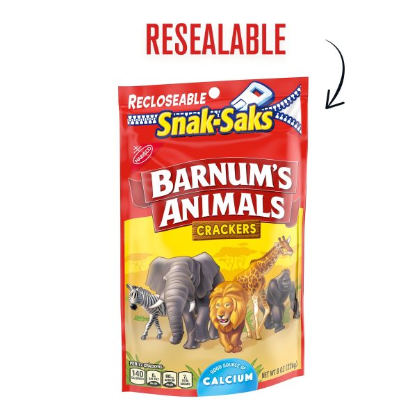 Barnum s Animal Crackers, Snak-Saks, 8 oz Online Hot Sale