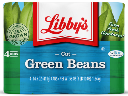 (4 Count) Libby s Cut Green Beans, Canned Vegetables, 14.5 oz Hot on Sale