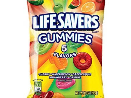 LifeSavers LIFE SAVERS 5 Flavors Gummies Candy Bag 7 ounce, Five Flavor Fashion