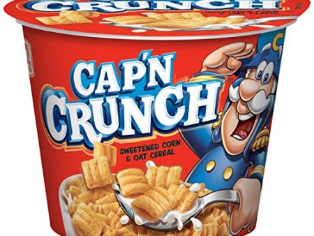 Cap N Crunch Breakfast Cereal, Original, 1.51oz Individual Cup Cheap