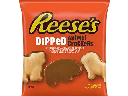 REESE S Milk Chocolate and Peanut Butter Candy Dipped Animal Crackers, Bulk, 4.25 oz Bag Cheap