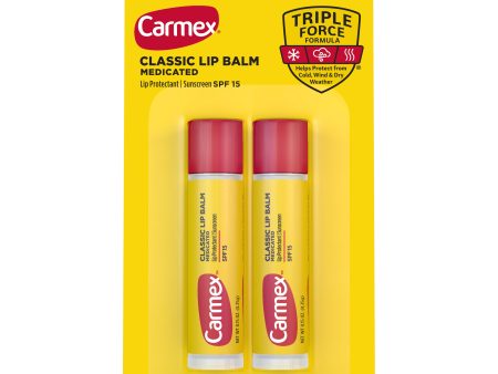 Carmex Stick Lip Balm, Original Formula, Moisturizing Protection, 2-Pack Supply