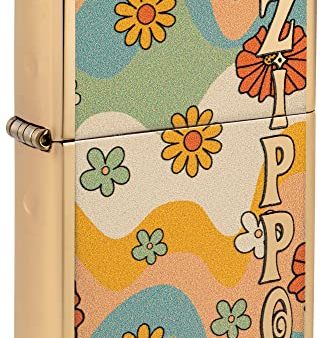 Zippo Flower Power High Polish Brass Lighter - Vibrant Design, Smooth Operation Online Hot Sale