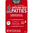 All Natural* 80% Lean 20% Fat Ground Beef Patties, 4 Count, 2 lb Tray Cheap