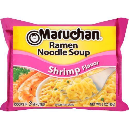 Maruchan Shrimp Flavor Ramen Noodle Soup, 3 Ounce Supply