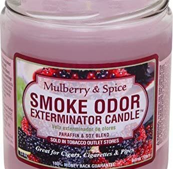 Smoke Odor Exterminator 13 oz Jar Candle Mulberry and Spice 13oz by Smokers Candle For Cheap